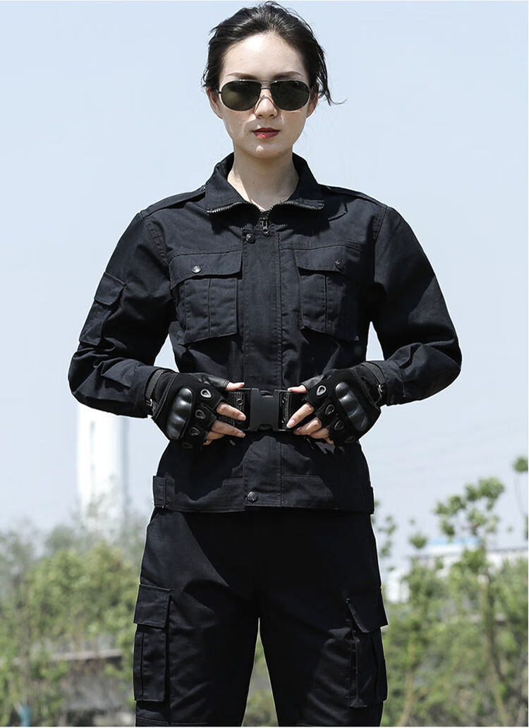 服套装男女秋冬耐磨战术作战保安工作服黑色作训套装上衣加裤子170l