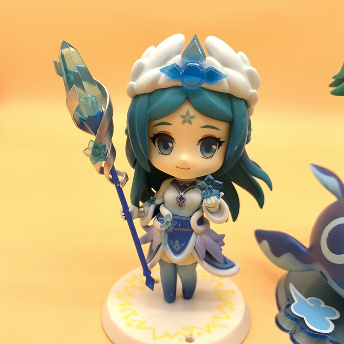 王者荣耀手办王者荣耀 q版王昭君 庄周 q版模型摆件周边公仔 天蓝色