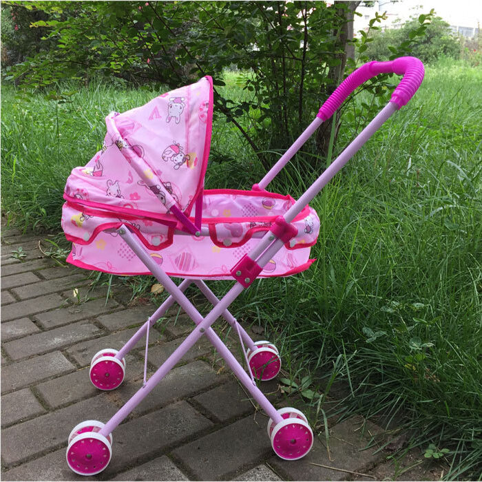 娃娃儿童玩具推车婴儿小推车宝宝手推车学步男女孩过家家咖啡色小轮半