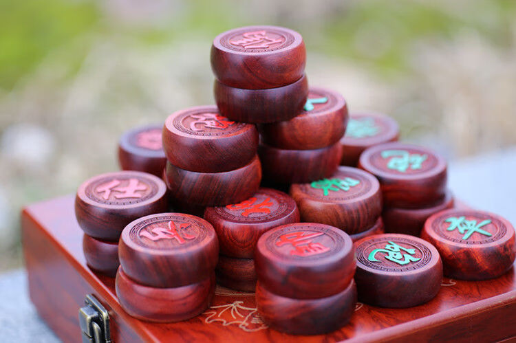 黑檀实木花梨象棋 大号精品大红酸枝高档象棋 5厘米红花梨棋子 酸枝