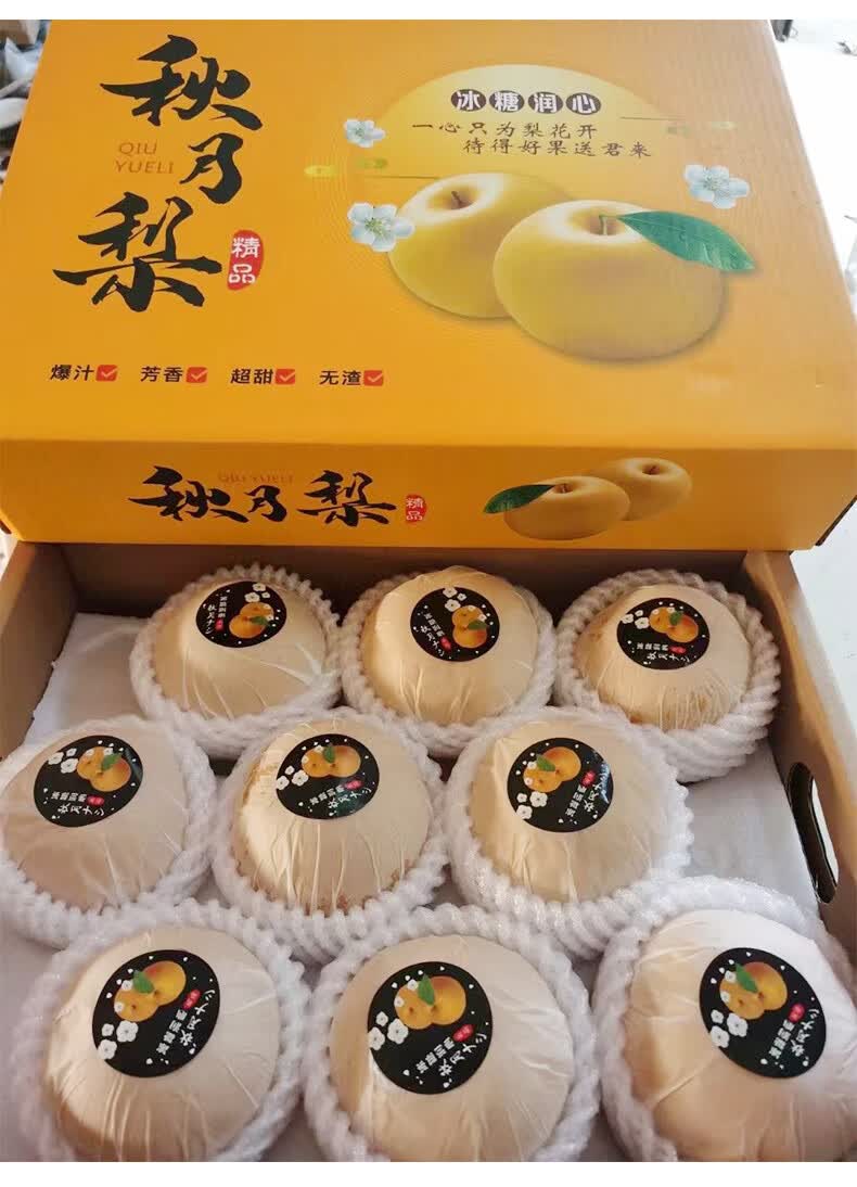 秋月梨子现摘水果新鲜当季应季水果黄花梨丰水梨 中秋节送礼礼盒装 8