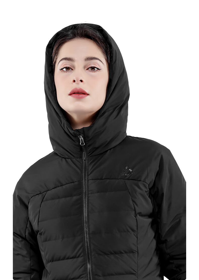 onepolar极地轻羽绒服女户外抗寒超薄大朵白鹅绒800蓬松保暖外套 黑色
