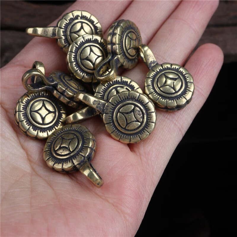 异地彩虹 复古黄铜四象卡子藏式计数卡子佛珠菩提diy计数器文玩配饰