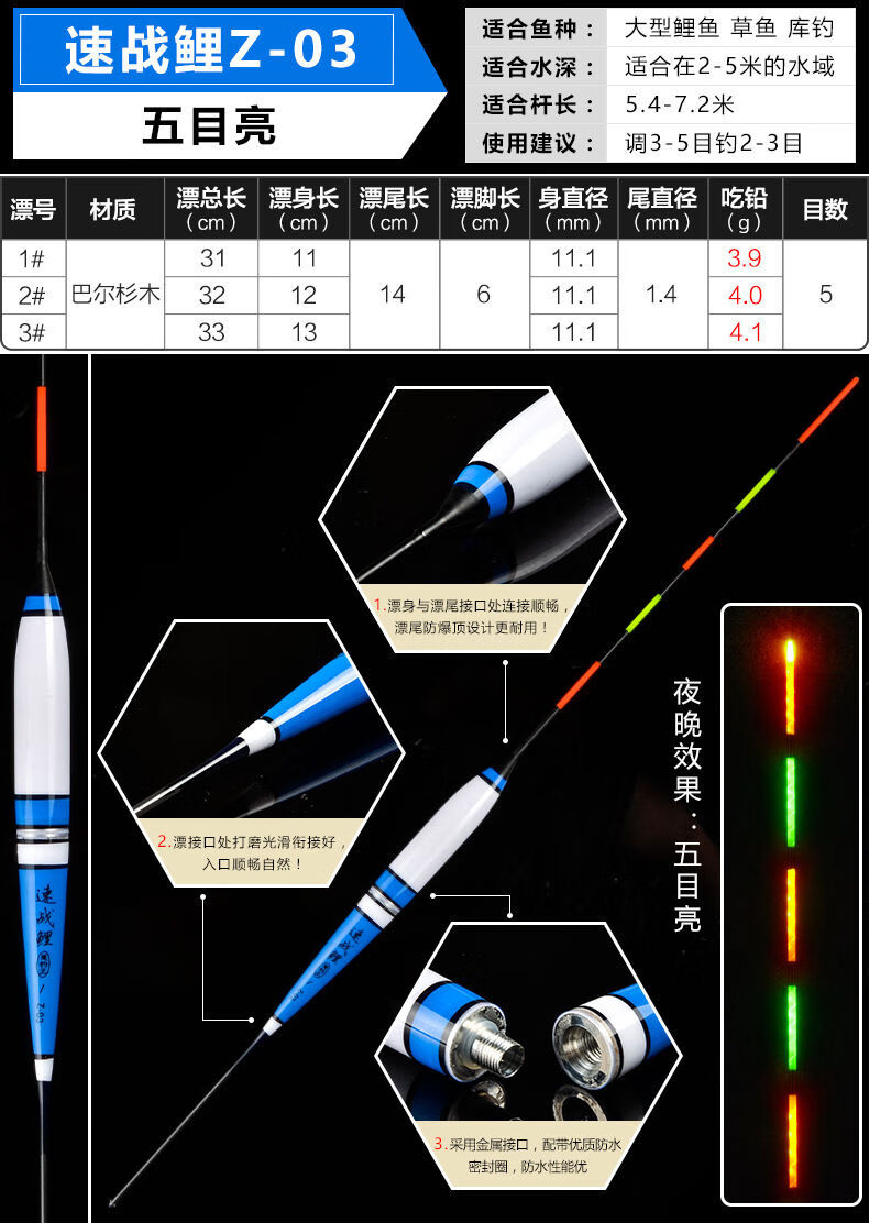 f咬钩变色夜光漂夜钓漂电子浮漂鲫鱼漂浮漂高灵敏感应可变色漂渔具音