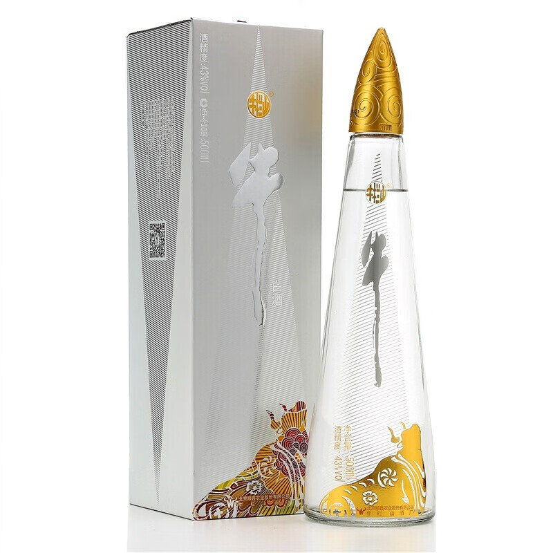 北京 牛栏山 白酒 牛角尖 43度 银色 浓香风格白酒500ml单瓶_历史最低