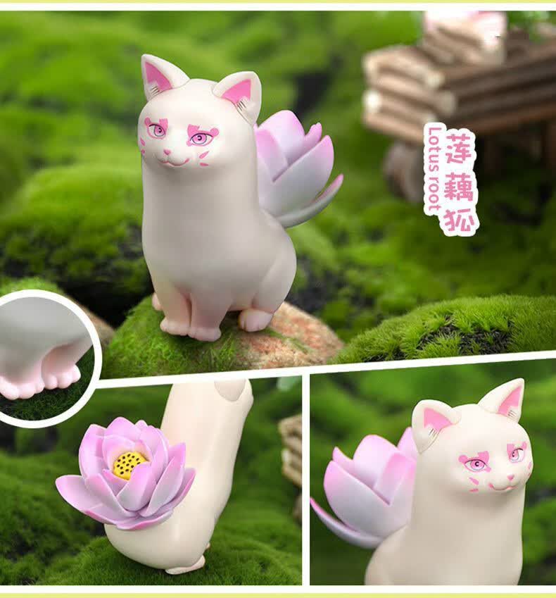 郡昂菜狗手办蔬菜精灵系列盲盒全套白国产莲藕狐小号大号粉色公仔摆件