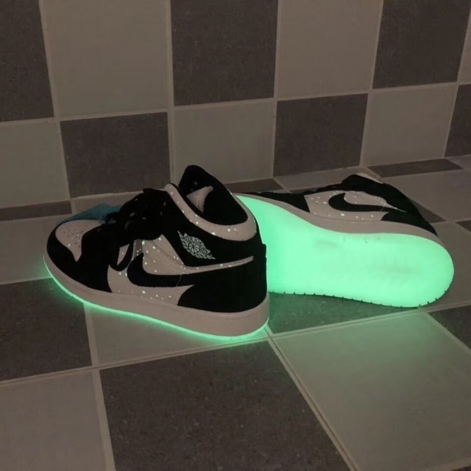 aj新款新款aj夜光熊猫满天星泼墨反光篮鞋荧光黑白男女鞋休闲鞋运动鞋