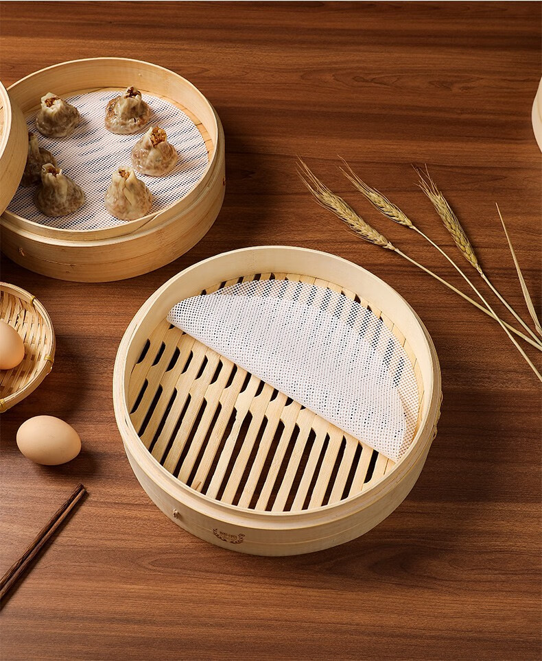 臣埠5片装35cm硅胶蒸笼布圆形蒸包子蒸馒头垫布不粘蒸笼垫屉布圆形