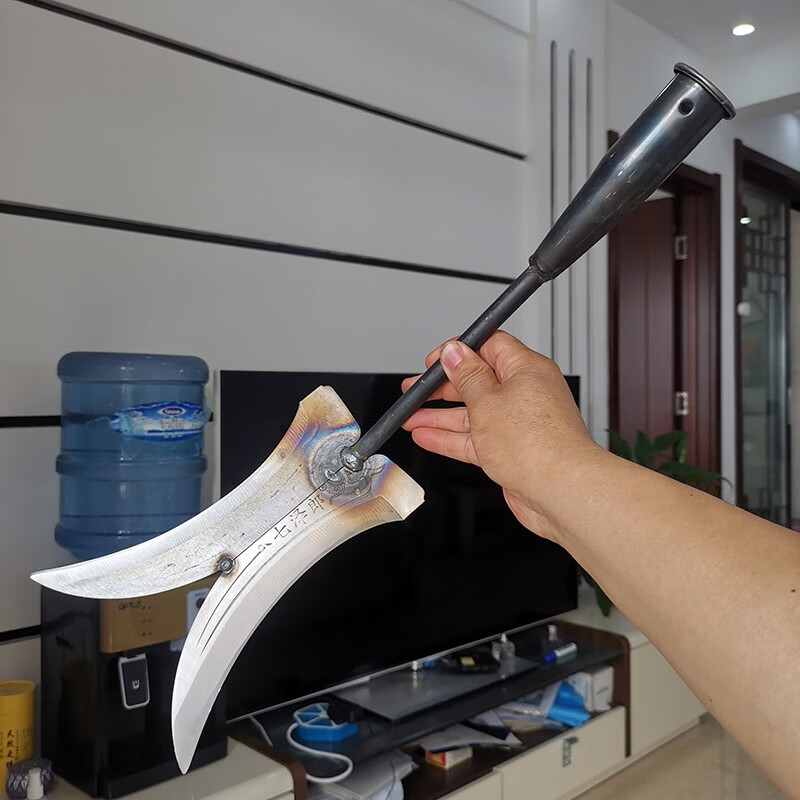 双刃除草镰刀全钢钐刀除草神器清除杂草割芦苇水草开荒加厚进口钢 米