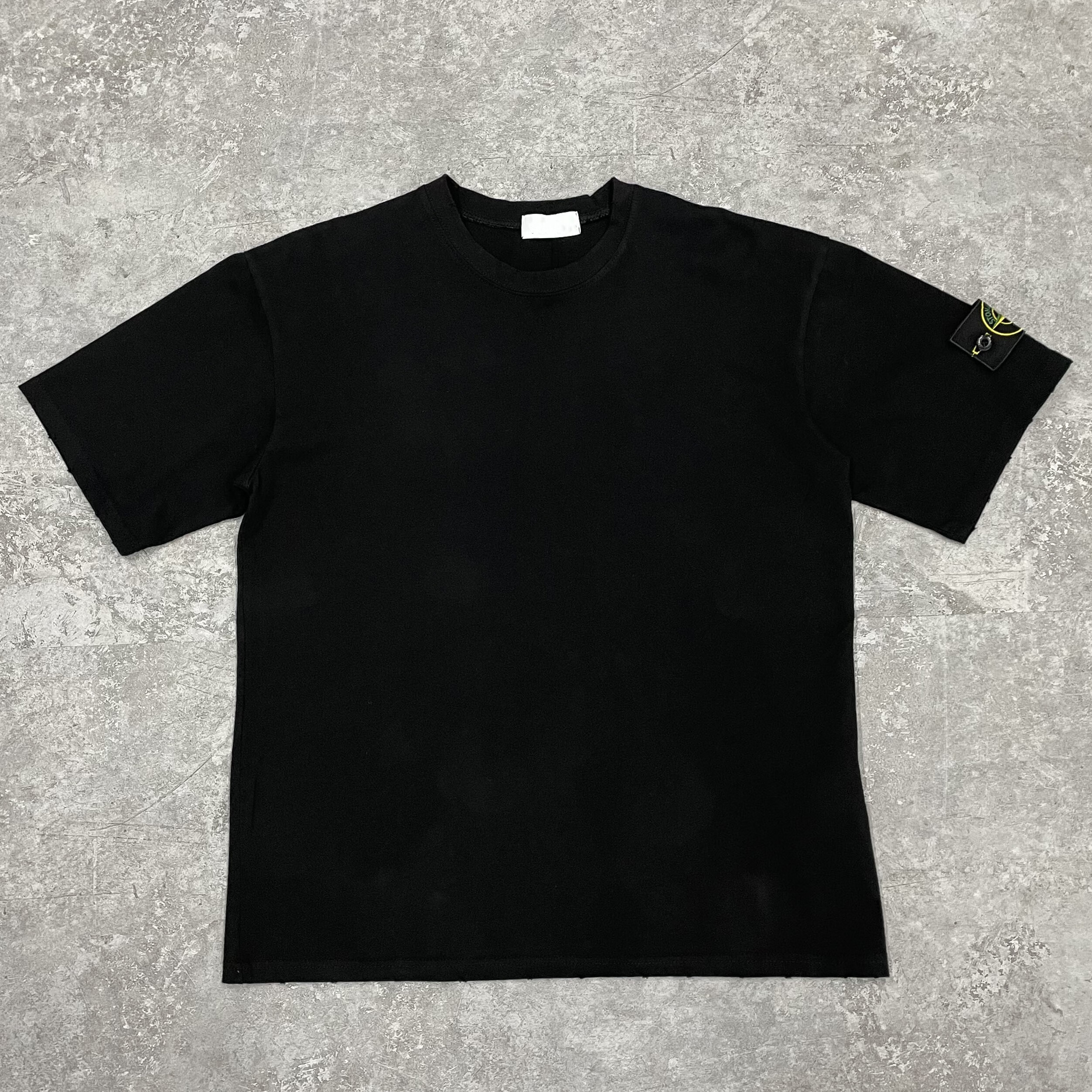 石头21ss基础款t恤机能潮牌袖标短袖水洗圆领纯棉男女情侣款 岛 现货