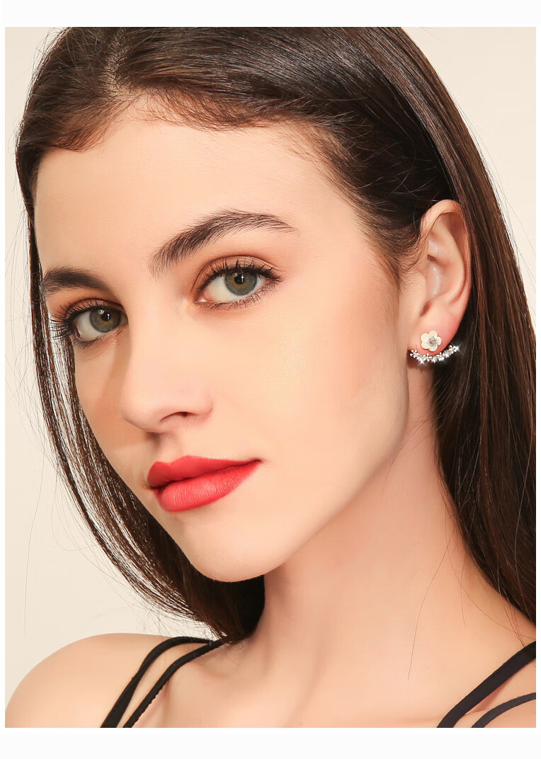 桑玛雏菊贝壳花朵银耳钉女款韩版学生耳环女时尚一款两戴耳饰森系优雅