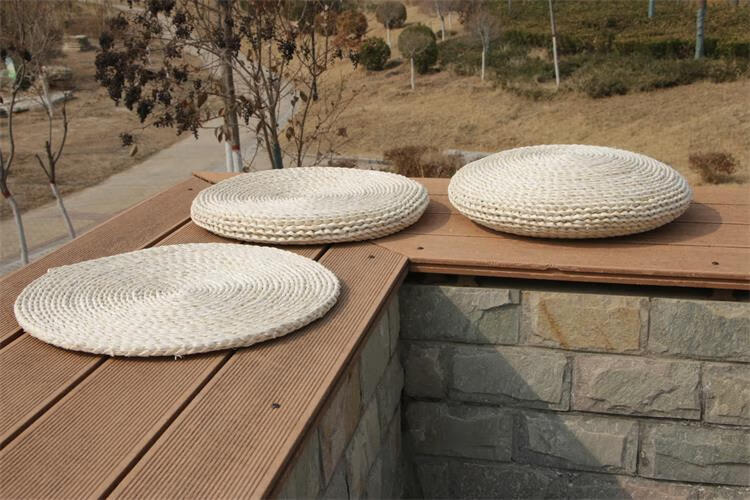 编织蒲团 日式草编玉米皮蒲团坐垫纯手工编织蒲草垫子榻榻米飘窗垫