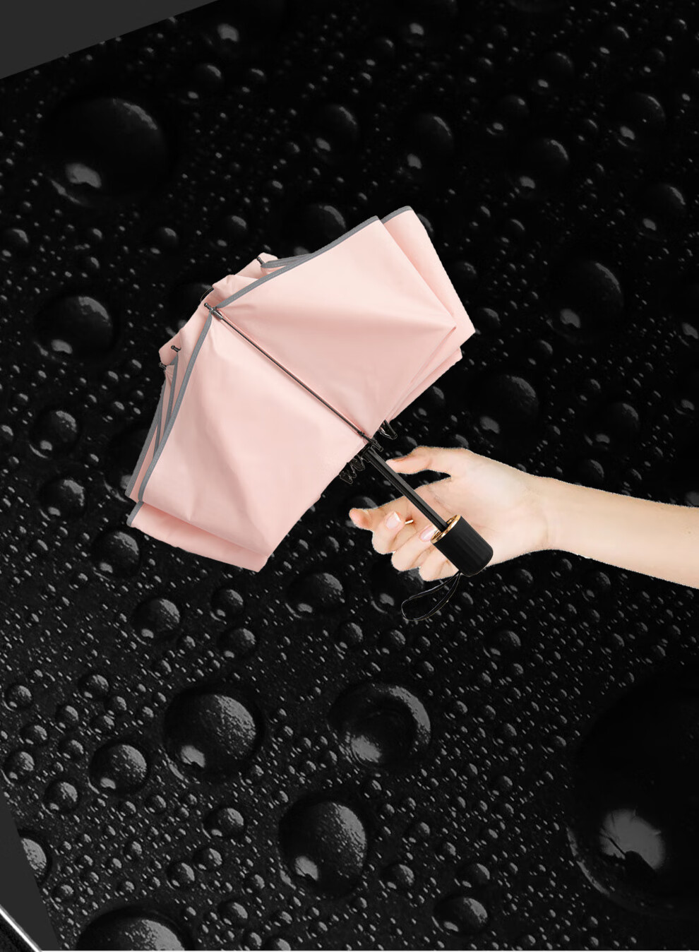 just mode 纳米反向晴雨伞紫外线折叠伞男通用加固拒水一甩即干带反光