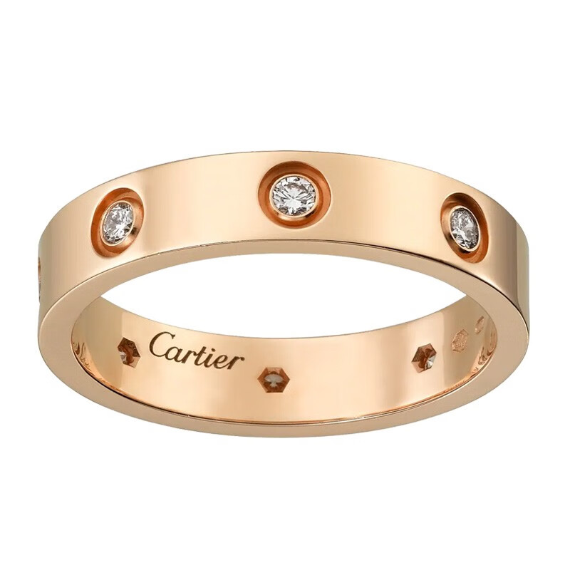 【二手99新】卡地亚戒指 cartier 白金玫瑰金窄版 love系列 男女情侣