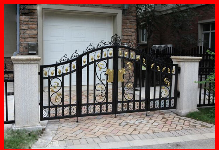 欧式铁艺大门庭院门铁艺门别墅门铁门花园门镀锌双开防锈对开小门 4平
