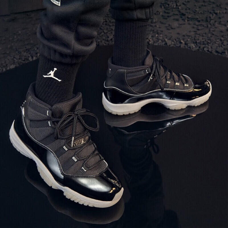 现货耐克airjordan11aj11乔十一男子飞人篮球鞋378037061黑红