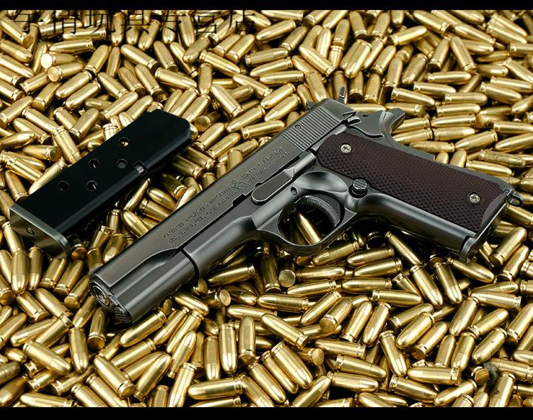 05可抛壳金属玩具模型枪合金可拆卸不可发射消音盒装 消音hxm5654