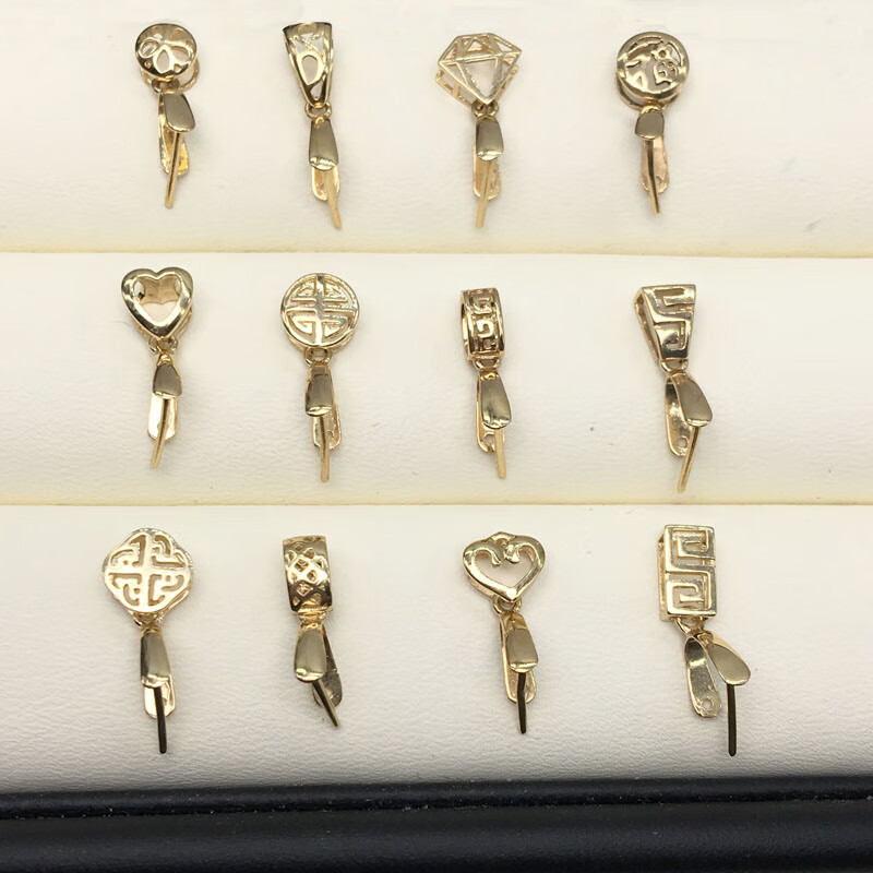 优诗诺(youshinuo)优诗诺 芙蕖18k金扣头玉坠吊坠扣子大号加厚瓜子扣