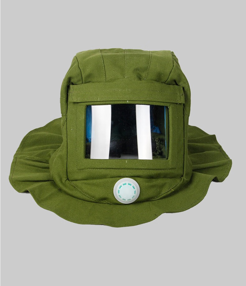 打磨防尘喷砂喷漆通风弯玻璃大头帽防溅风沙头套帽面罩风帽披肩帽