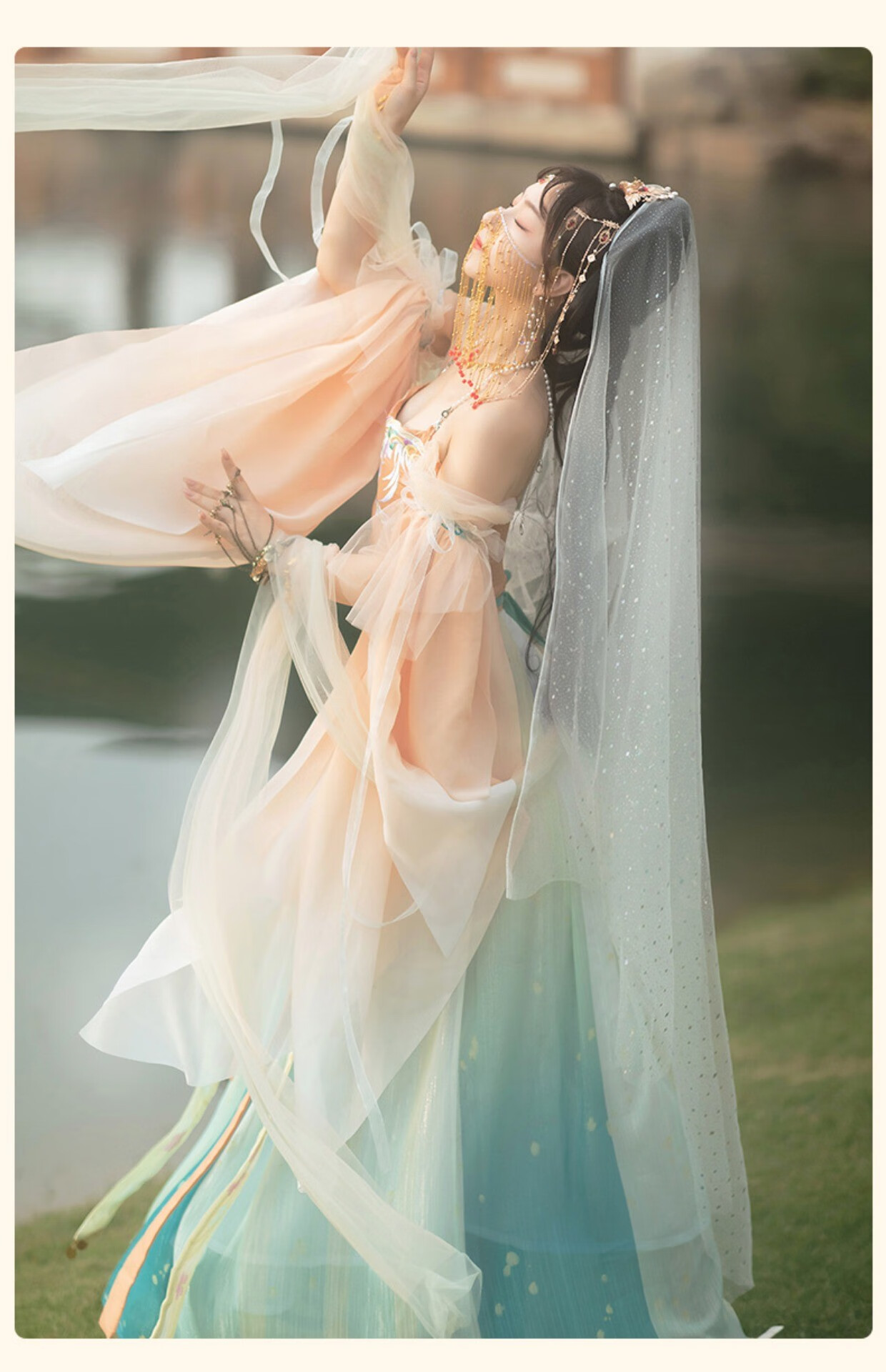 西域汉服成人女花雨辞伽罗敦煌飞天公主异域风少女改良汉服汉元素西域