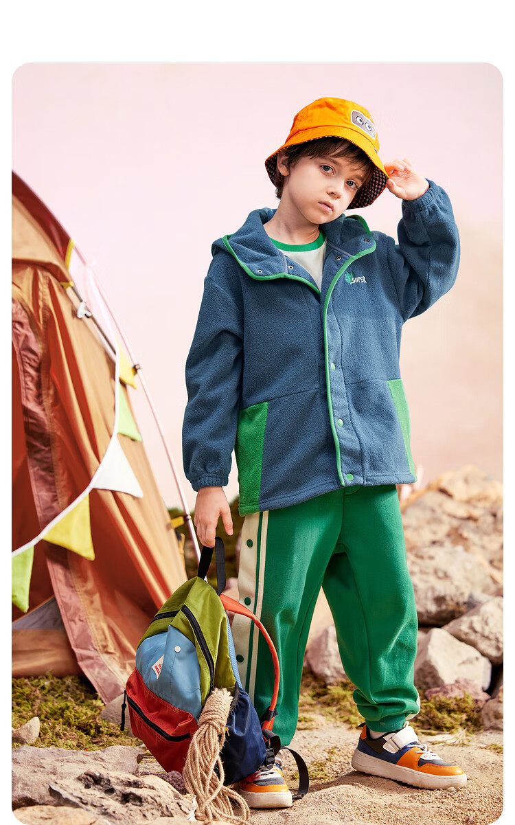 MQD Boys' Autumn Fashion Zip-Up Hoodie Jacket, Navy Blue, Size 120 5