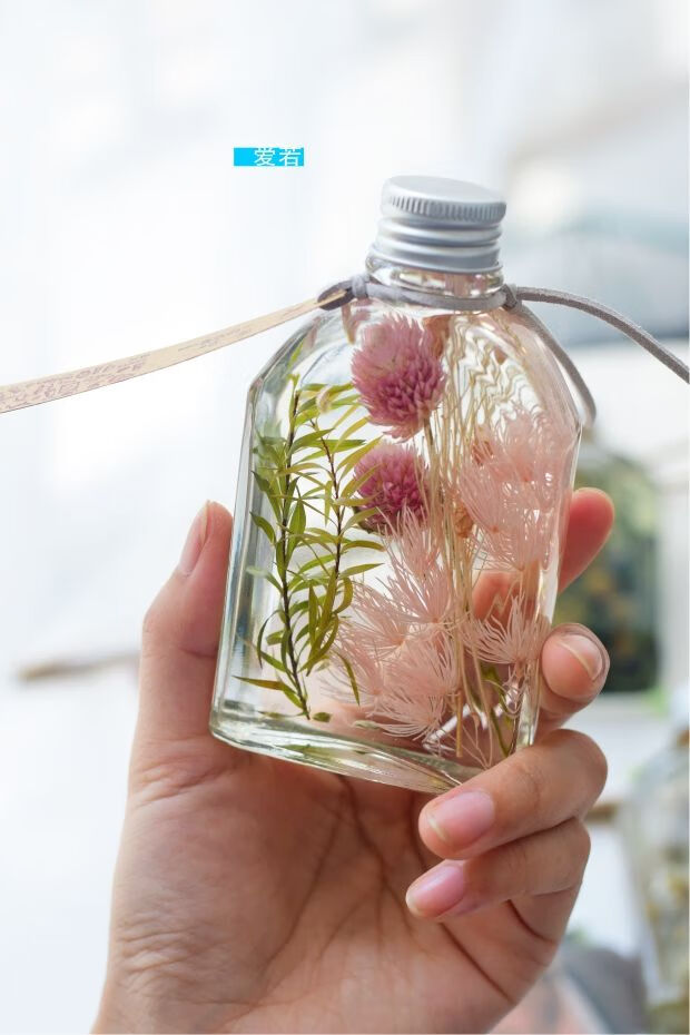 轻奢芊阙永生浮游花玻璃瓶保鲜天然干花网红生日礼物创意漂浮植物标本