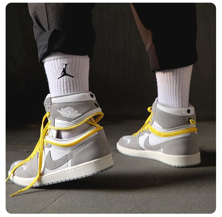 air jordan 1 high switch aj1高帮烟灰拉链换帮篮球鞋cw6576-100 cw