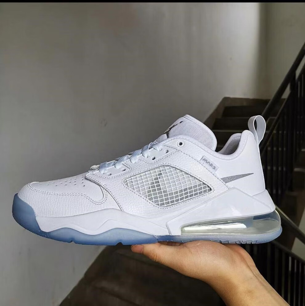 官网旗舰店air mars aj270篮球鞋纯低帮休闲气垫休闲运动鞋男鞋 白蓝