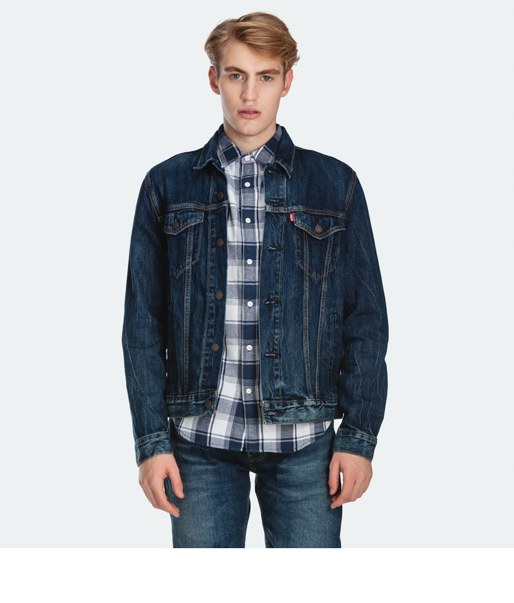 levis李维斯男士秋季宽松休闲牛仔夹克723340352牛仔色l