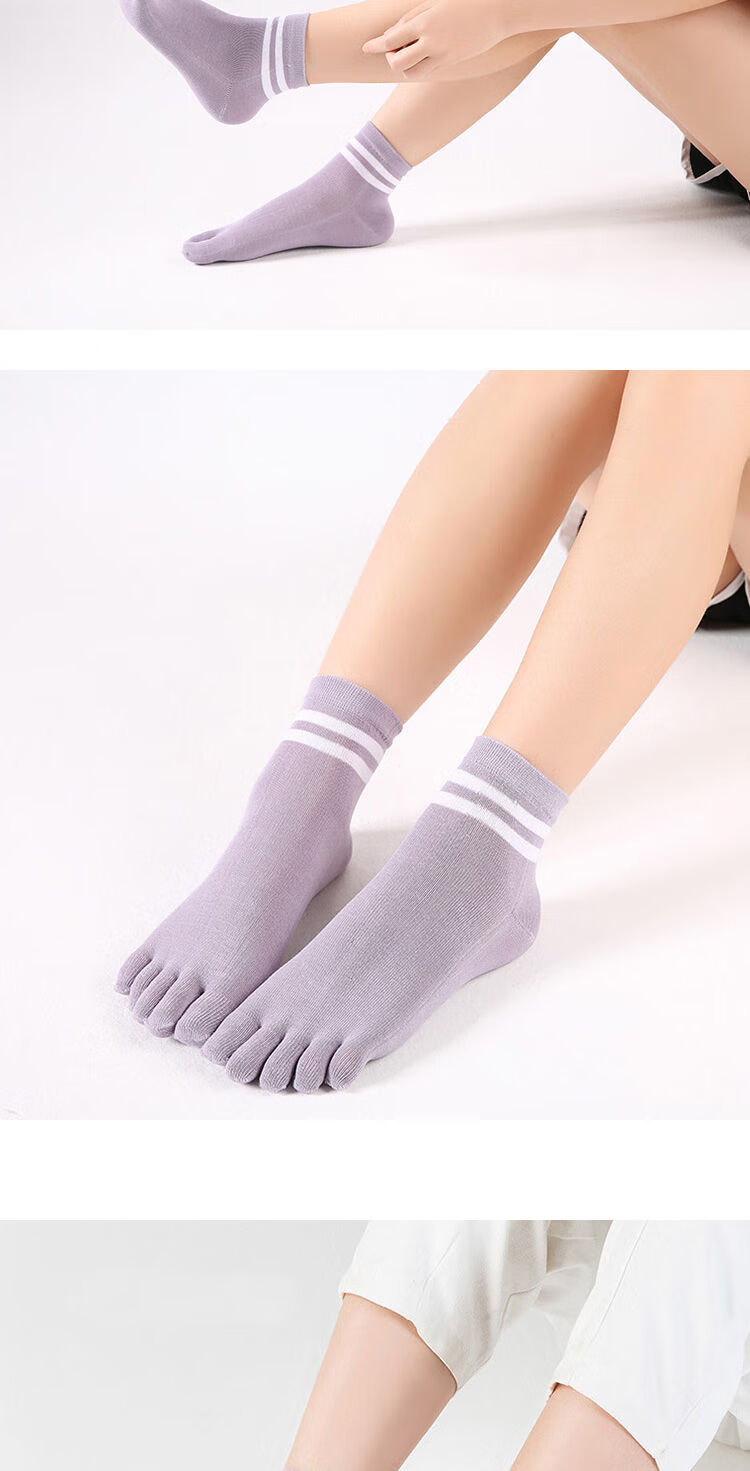 3/5双 五指袜女棉韩版中筒四季可爱学生秋防分五趾袜子女生脚趾头分开