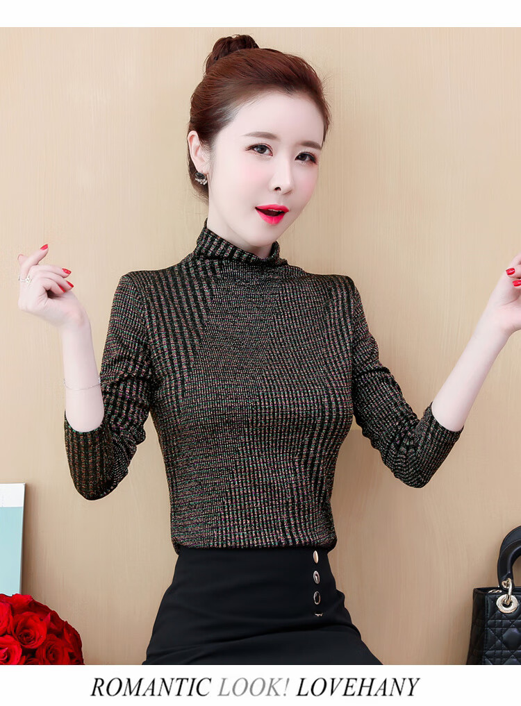 红蜻蜓 品牌打底衫女秋冬2020年加绒打底衫秋季女装新款洋气内搭百搭