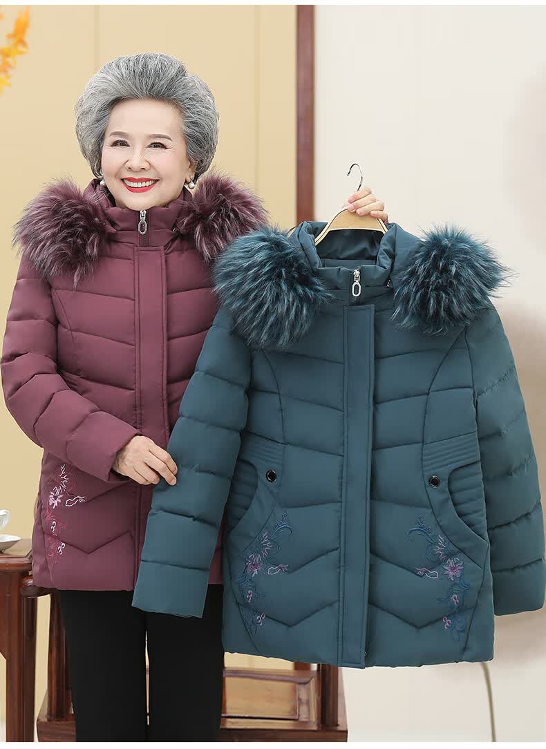 南极人羽绒服女中老年女装冬装防寒服外套女妈妈装6070岁奶奶装加厚
