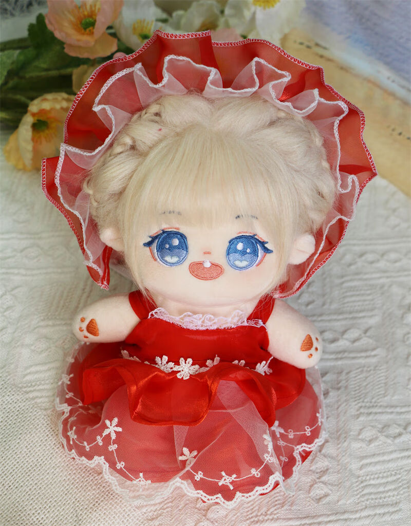 棉花娃娃公仔20cm厘米长头发炸毛裸娃带骨架款女孩玩具布娃娃礼物