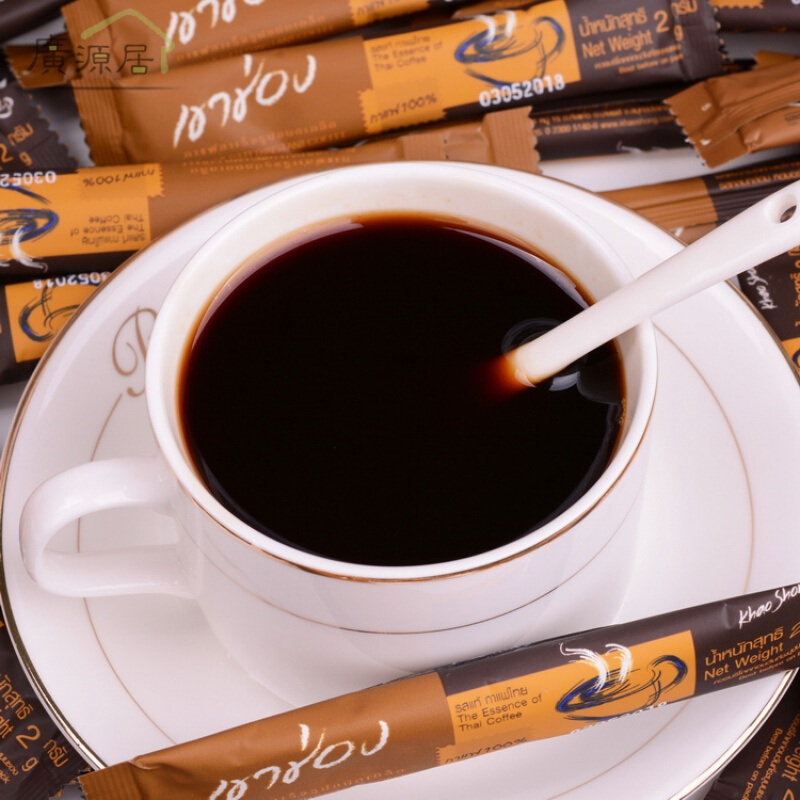 泰国高崇黑咖啡粉100克50条速溶清苦泰式咖啡