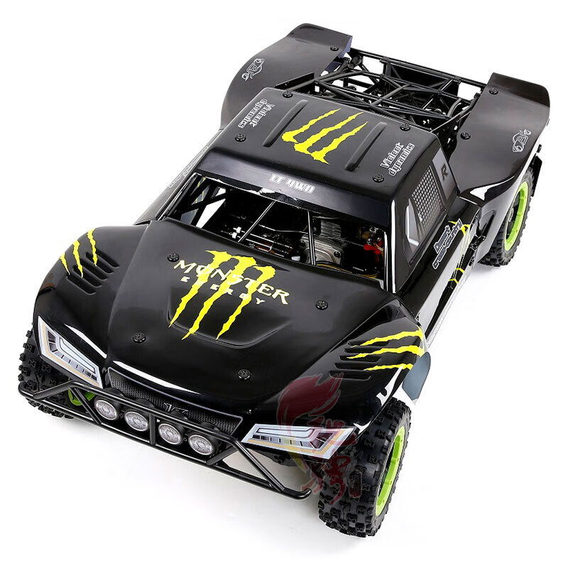 油动汽油遥控短卡车高速燃油大烧油越野模型rc遥控车lt入门版白色