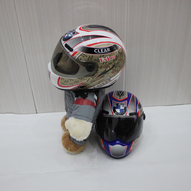 机车公仔宝马拉力熊小头盔模型奔驰奥迪摩托车迷泰迪小熊公仔礼品戴