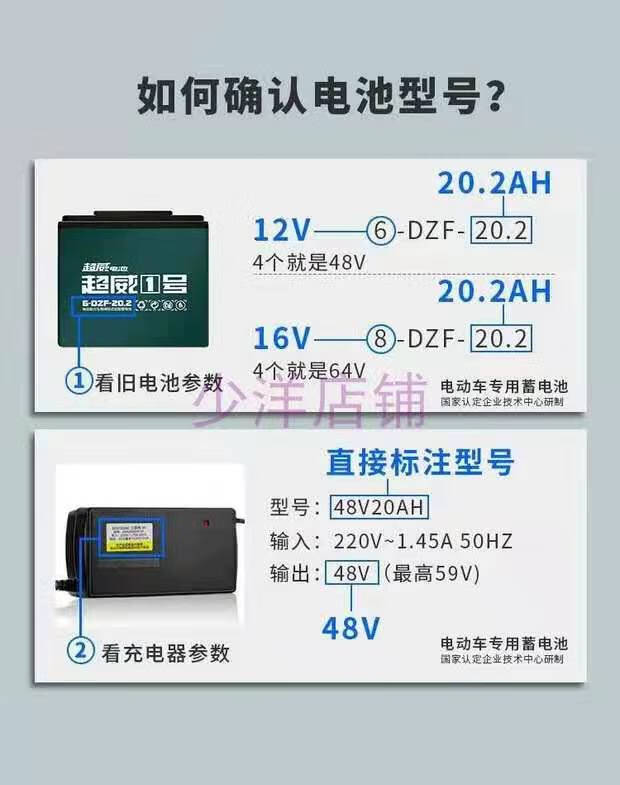 官方旗艦通用於超威電池48v12a48v20a三輪電動車電瓶車電瓶60v20a72v