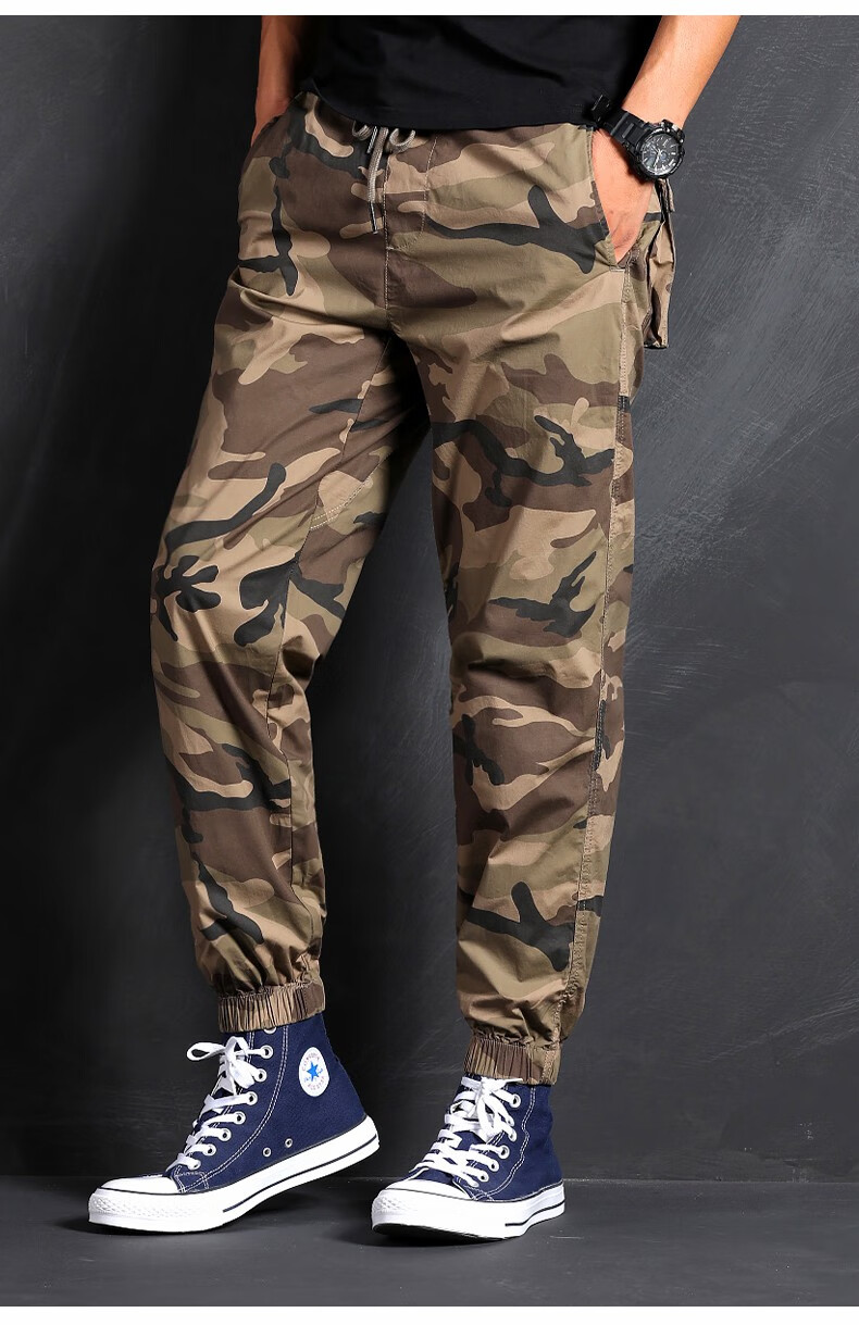 ak army 男装 工装裤男直筒迷彩束脚户外登山裤 cargo小脚休闲裤 灰