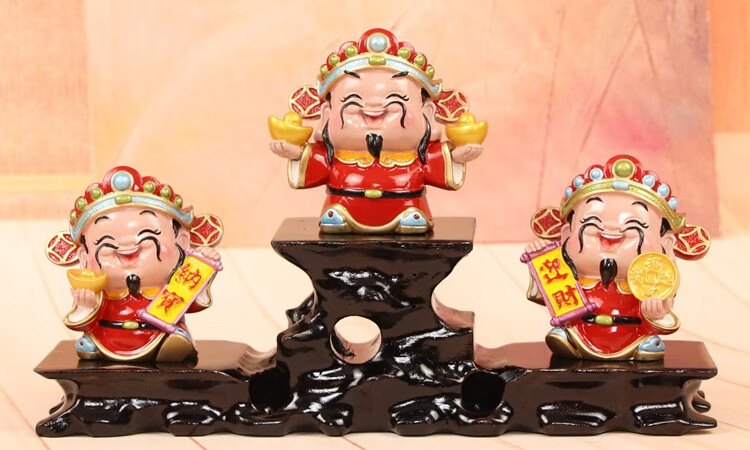福禄寿喜财五福临门小财神摆件店铺开业家居电视柜酒柜汽车装饰品高