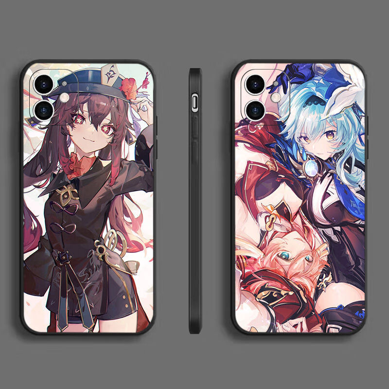 原神胡桃/优菈/万叶/达达利亚/魈手机壳适用vivooppo 直边古董白-原神