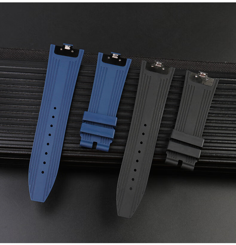 适用江诗丹顿手表纵横四海系列氟橡胶表带4500v 5500v 7900v快拆凸口