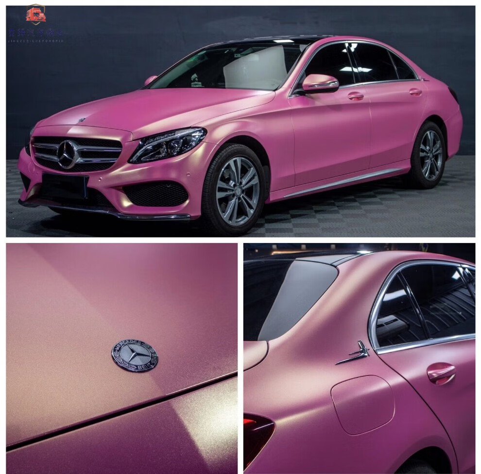 保时捷taycan冰莓粉汽车改色膜电光樱花粉梦幻粉全车膜全国包施工
