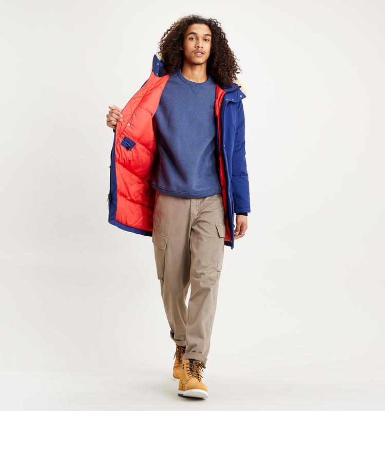 levis李维斯男士蓝色连帽羽绒服275220001levis蓝色s