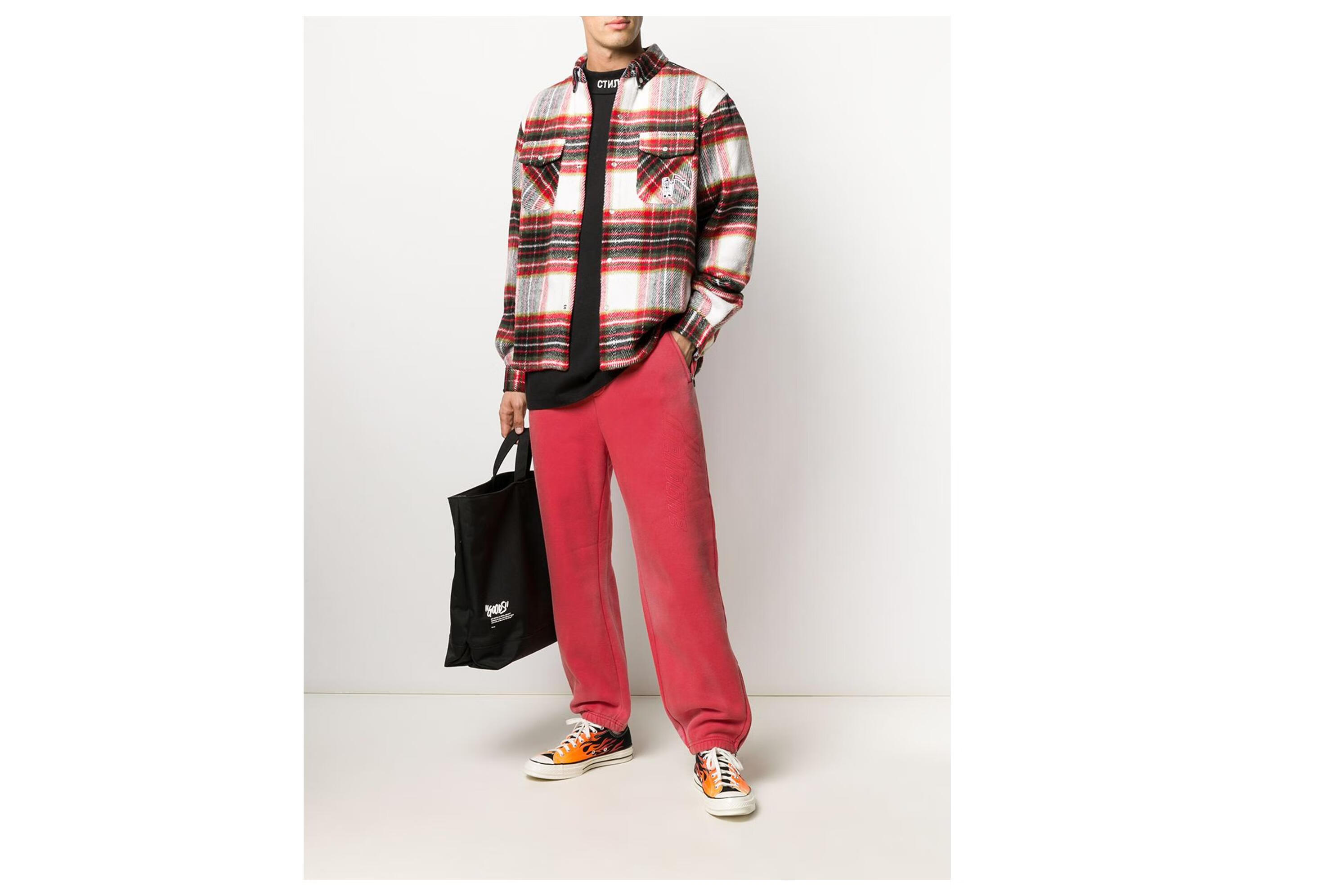 we11done20秋冬男女通用直筒长裤红色m