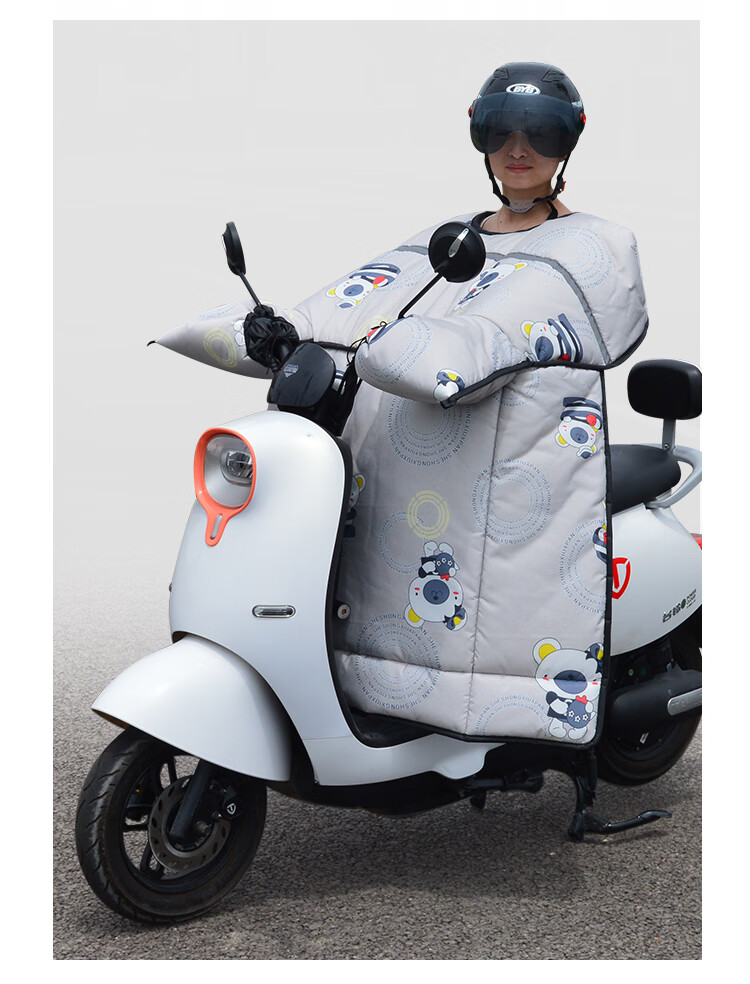 连体款 加绒 拾喜猫电动车挡风被冬季 加大护肩 防风罩 加绒加厚秋