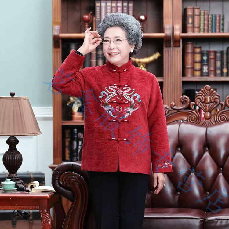 中老年唐装过寿衣服老人家过生日男士大寿堂装加绒棉袄冬季外套奶奶