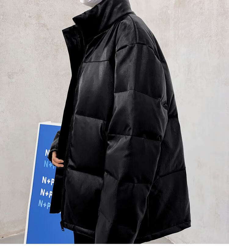 动感北面适用2022港风冬季羽绒服男ins潮流北方面包服学生外 pu立领