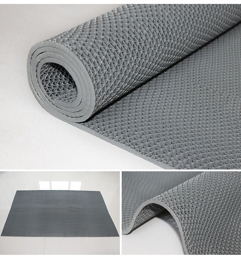 防滑垫镂空防水地垫大面积浴室卫生间厕所游泳池网格垫子塑料 灰色