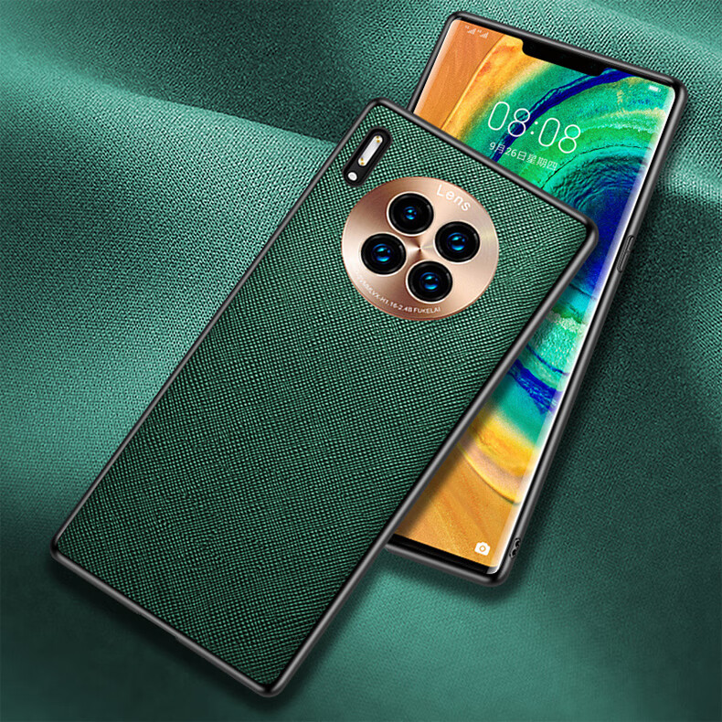 壳mate30pro曲面屏镜头全包真皮机壳魅特防摔皮套男款 mate30紫罗兰