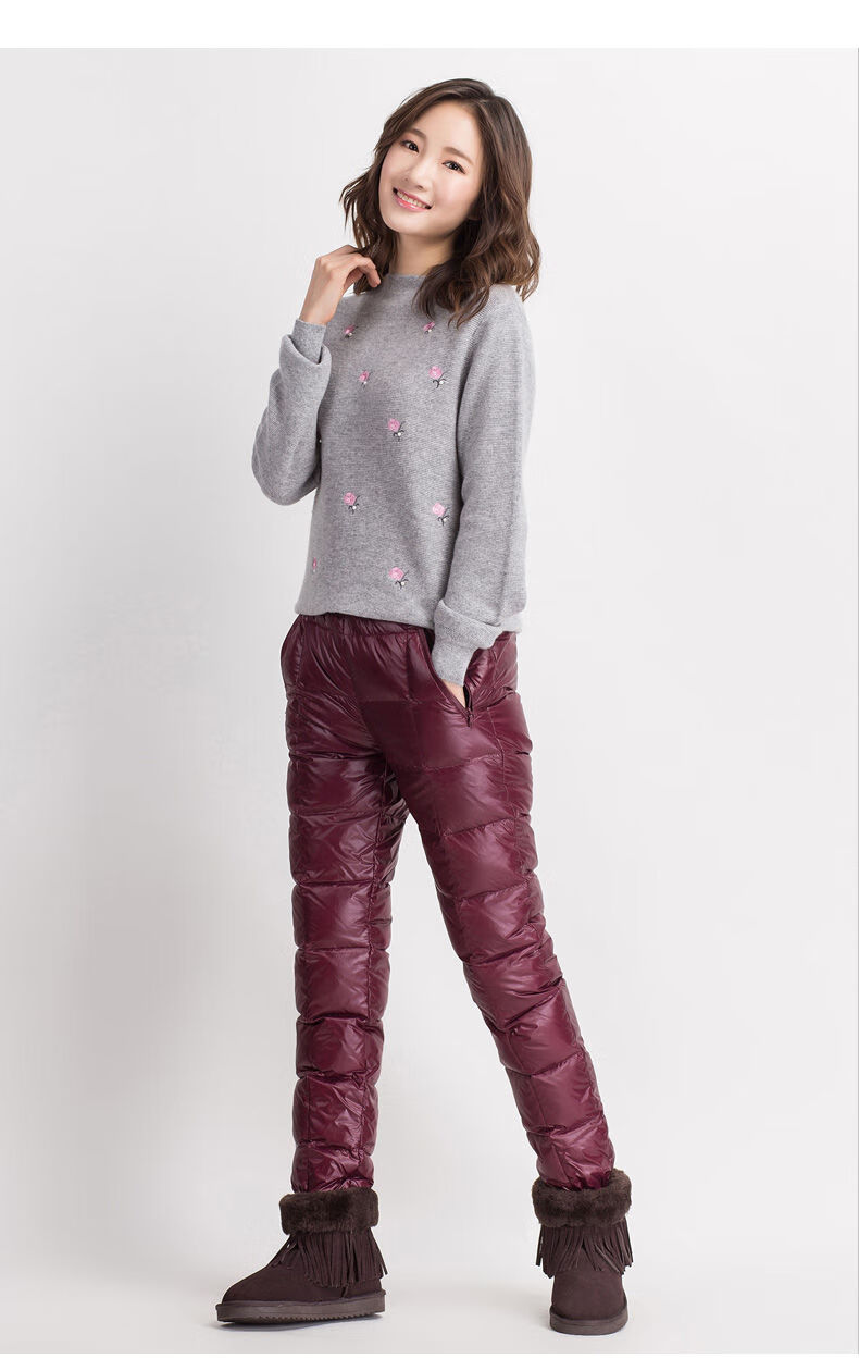 雅鹿 羽绒裤女外穿时尚休闲加厚鸭绒高腰显瘦冬20年新款女士保暖棉裤